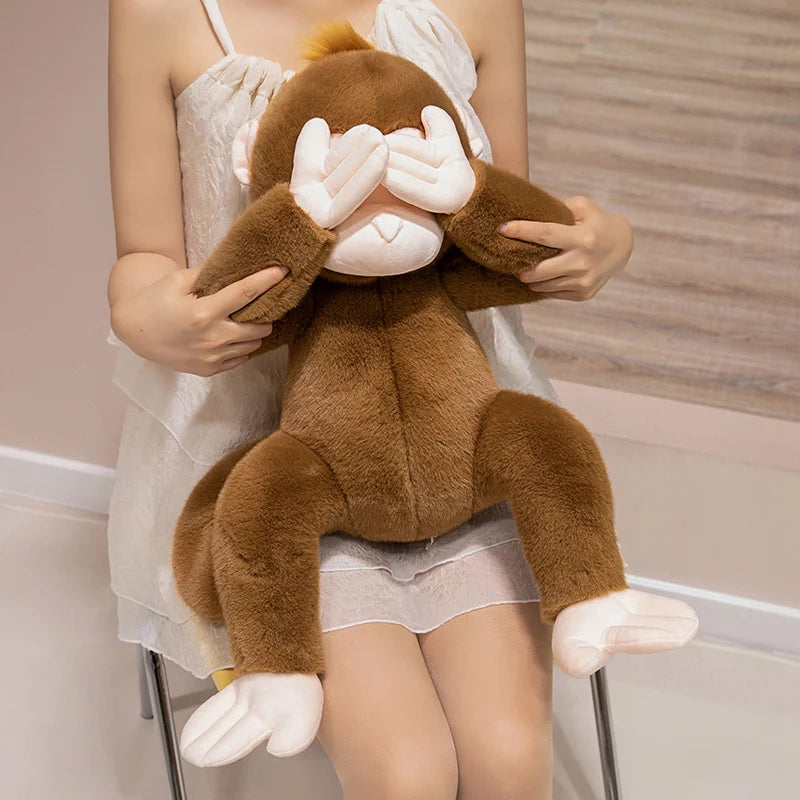 40cm-80cm Big Size Lovely Lifelike Sitting Monkey Plush Toys Soft Stuffed Monkey Doll Cute Animal Doll For Children Home Decor - Sun Studio