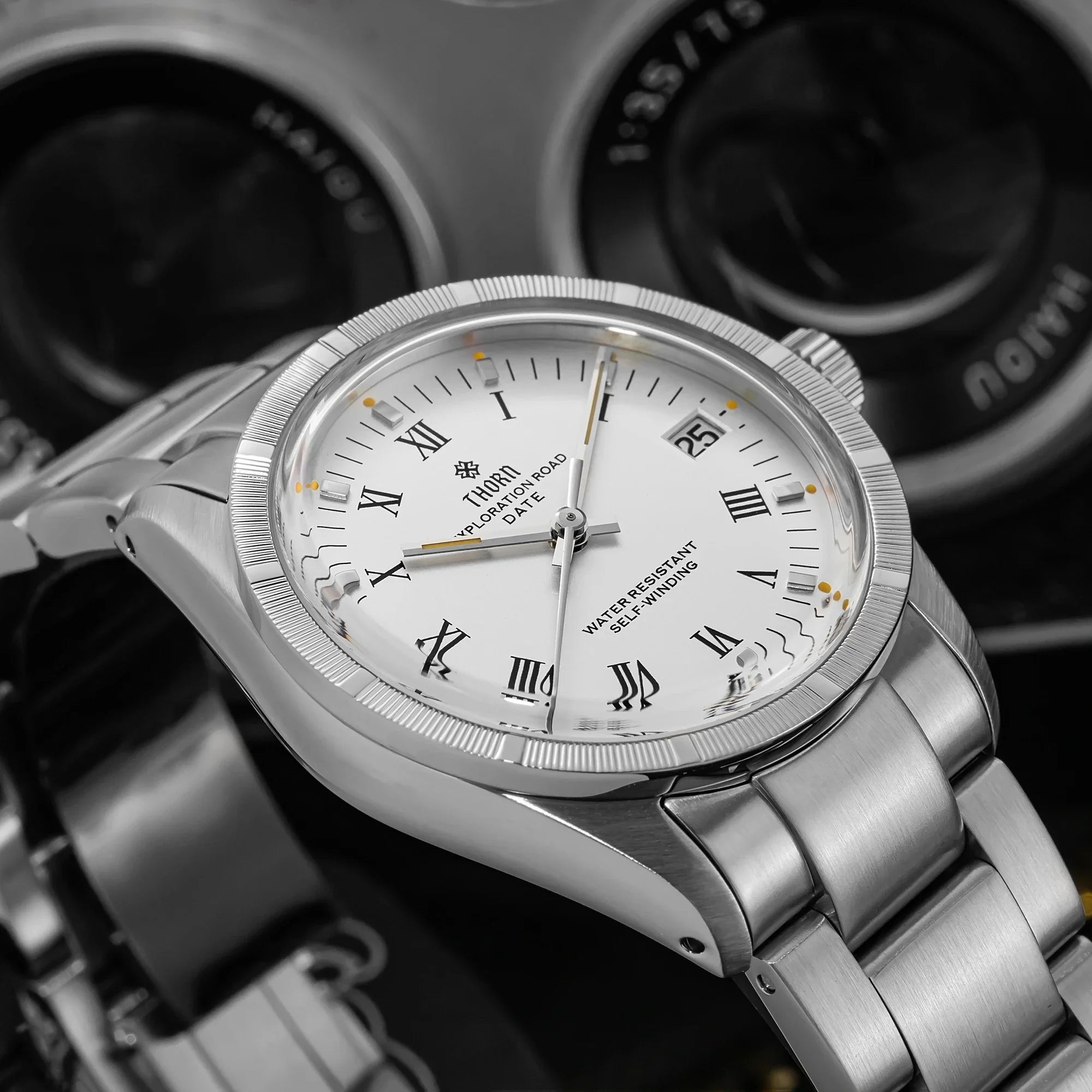 THORN T004 34mm Retro Men's Watch Automatic Movement Watch Hemisphere Sapphire Luminous 10Bar Waterproof Watches - Sun Studio