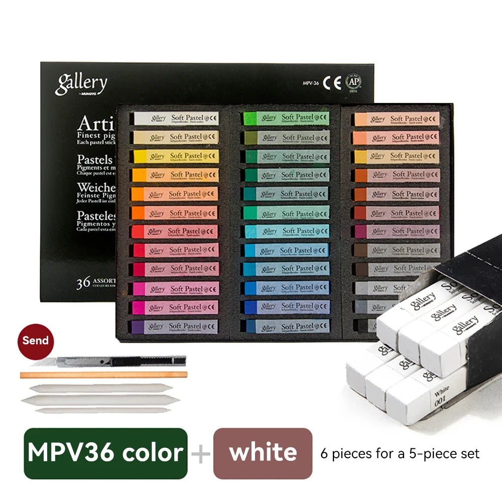 6/12Pcs Sketching Chalk Set Black White Non Toxic for Student Artist Drawing Sketch Graffiti Colorful Sticks Crayons Soft Pastel - Sun Studio
