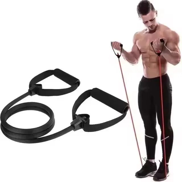5 Levels Resistance Bands with Handles Men Yoga Pull Rope Elastic Fitness Exercise Tube Band for Home Workouts Strength Training - Sun Studio