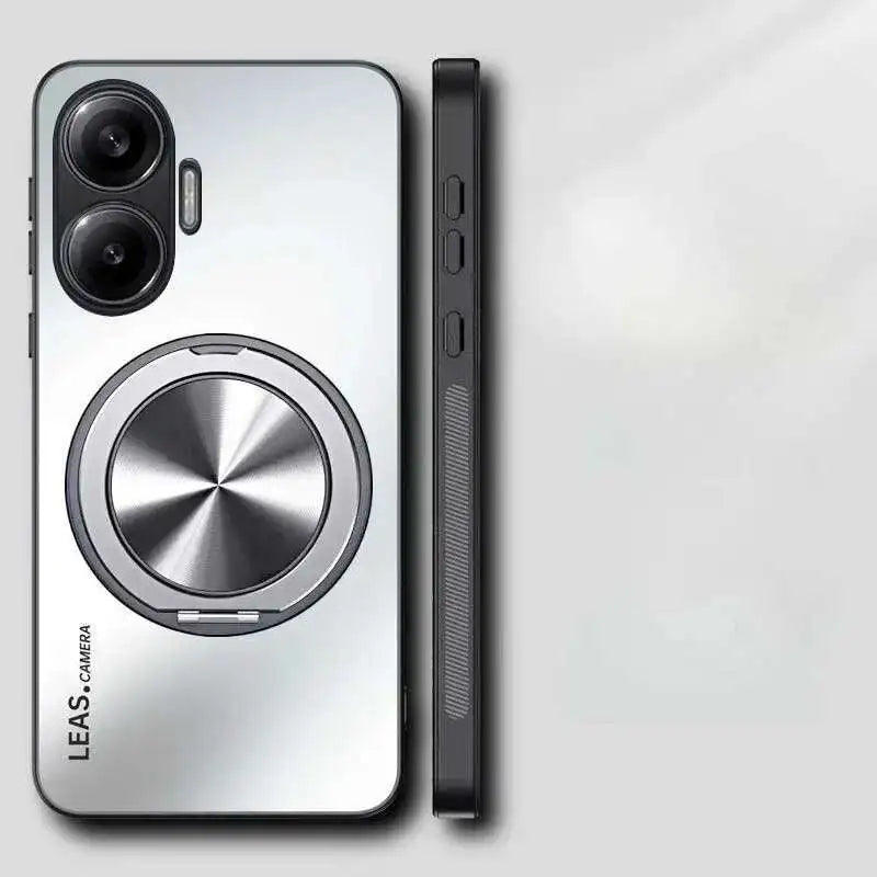 AG Frosted Magnetic Rotate Ring Stand Holder Case For POCO F7 5G Matte Bumper Camera Protective Cover For Xiaomi POCO F 7 PocoF7 - Sun Studio