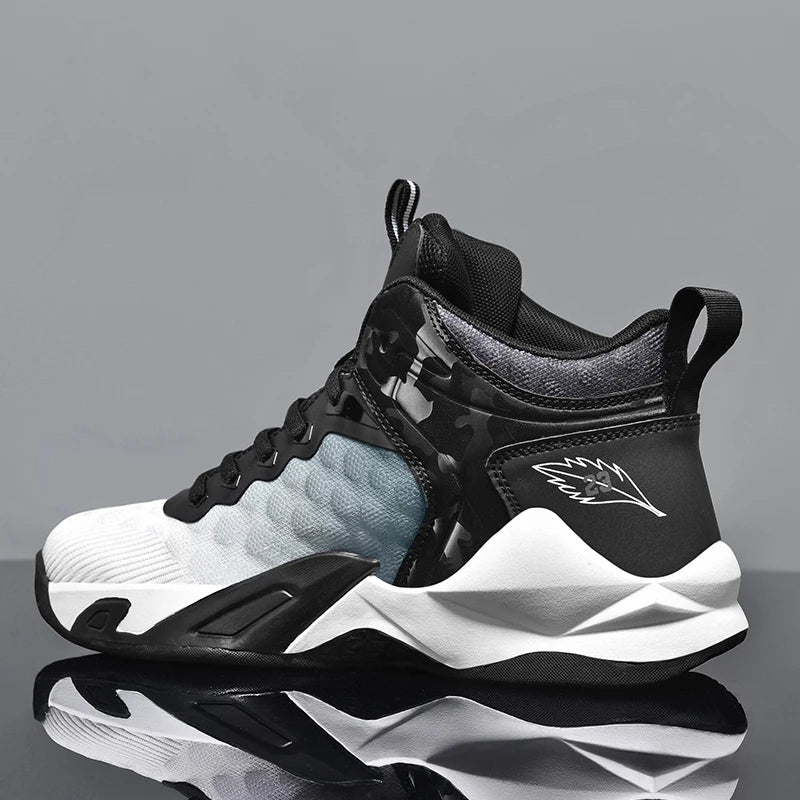 Basketball Shoes, Men's Outdoor Sports Shoes, Men's Shock-Absorbing High-Top Student Practical Basketball Shoes, Mesh Breathable Casual Shoes - Sun Studio
