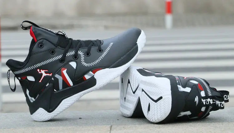Brand Professional Men's White Red Blue Basketball Shoes Basketball Sneakers Anti-skid High-top Couple Man Basketball Boots - Sun Studio