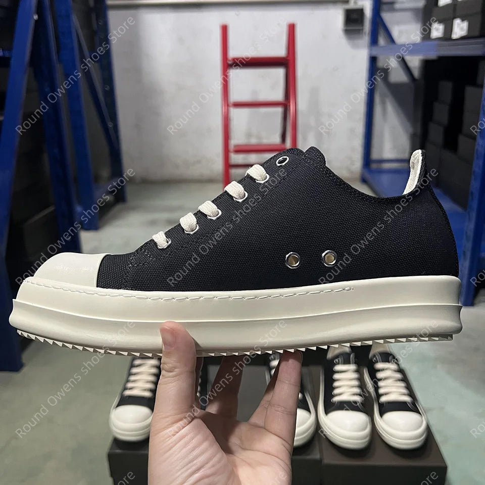 Casual Shoes Men Canvas  Low Top Quality Ro Lace Up Thick Sole Breathable Luxury Designer Classic Trainers Women Flat Sneakers - Sun Studio