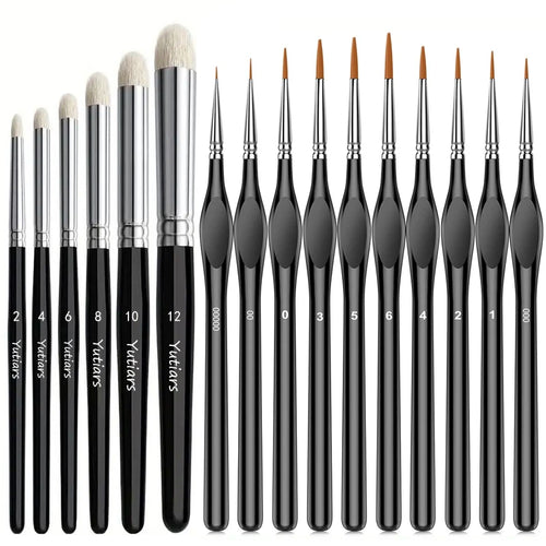 3/6/10/16Pcs Fine Micro Detail Paint Brushes Wood Handle Drybrush for Miniature Art DND  Acrylic Watercolor Painting Hobby Kits - Sun Studio