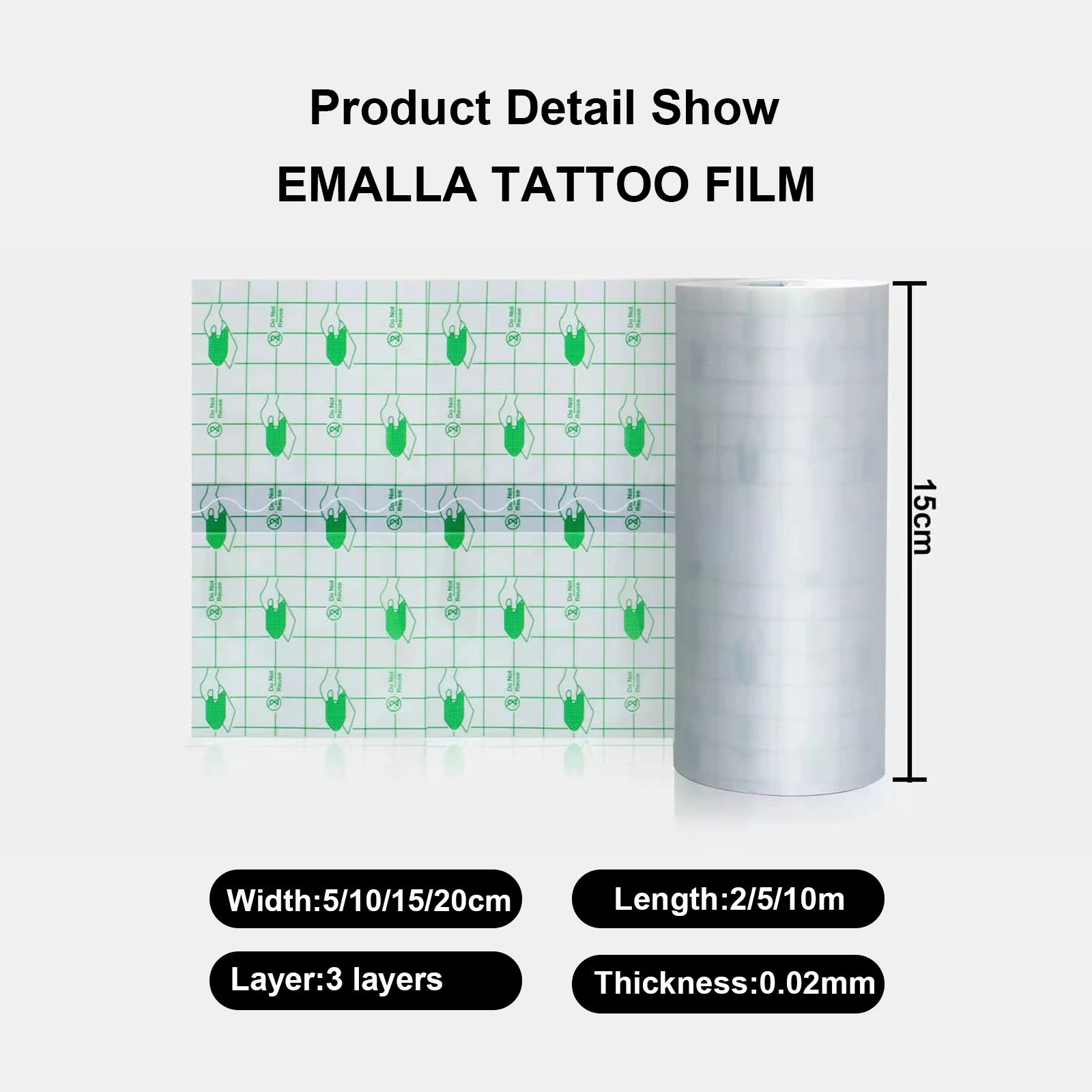 10/5/2M Waterproof Tattoo Film PU Tape Aftercare Protective Skin Healing Tattoo Adhesive Repairing Bandages Tattoo Accessories - Sun Studio