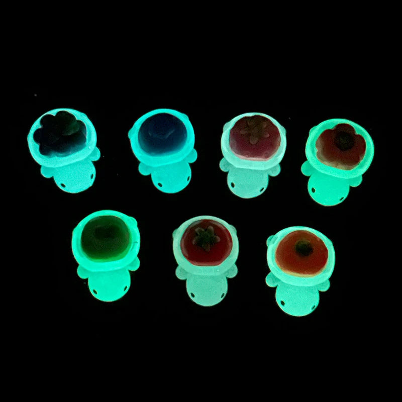 10pcs Cute Landscaping Resin Crafts Glowing Turtle Garden Fish Tank Miniatures Ornaments Mini Luminous Fruit Turtle Home Decor - Sun Studio