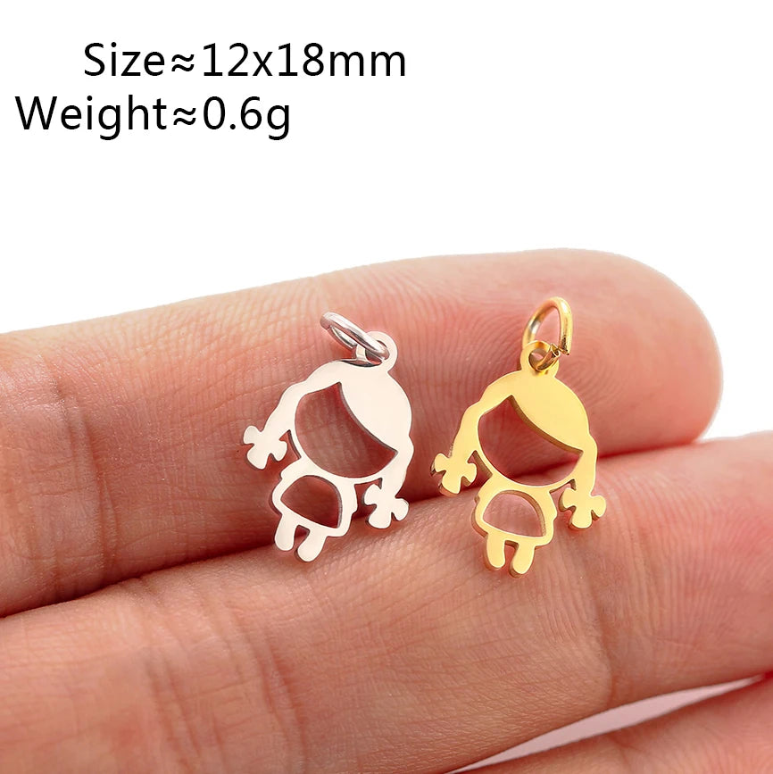 5Pcs Summer Hat/Lip Kiss/Swimsuit/Airplane Travel Charm  Stainless Steel Jewelry Making Craft DIY Bracelets Necklace Accessories - Sun Studio