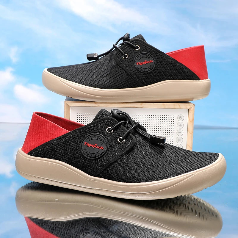 Hot Summer Mesh Men's Shoes Fashion Breathable Men Casual Shoes Handmade Flat Wading Shoes Outdoor Men Sneakers Big Size 38-46 - Sun Studio