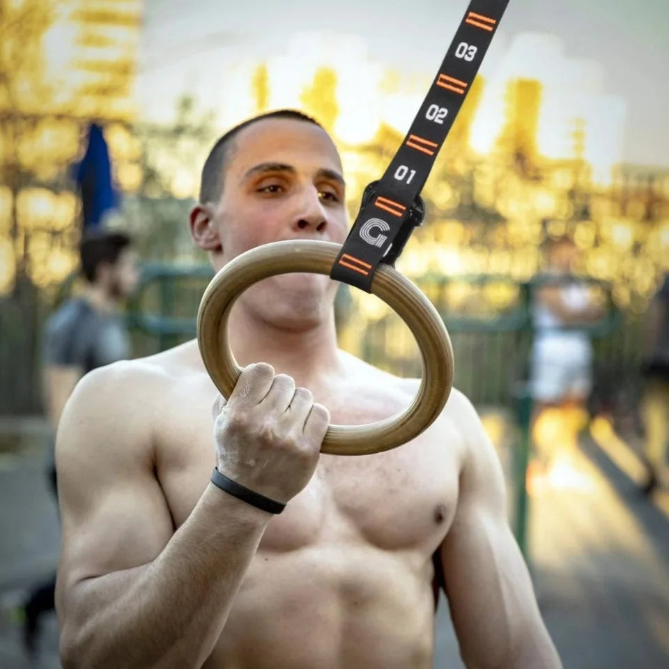 Birch Fitness Rings High Load-Bearing Adjustable Home Gymnastics Exercise Equipment Stamping Pull up Rings Wooden - Sun Studio