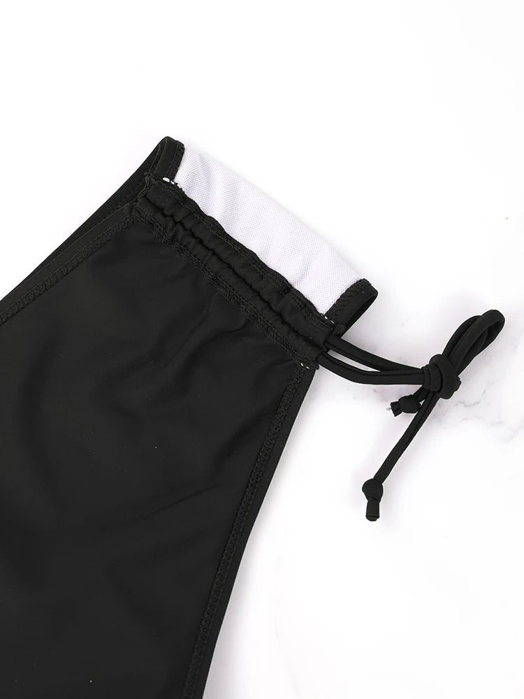 2 Pcs/Set Women's Bikini Split Set Summer Leisure Vacation Style Hanging Neck Bareback Strap Bikini Set Beach Women's Swimsuit - Sun Studio