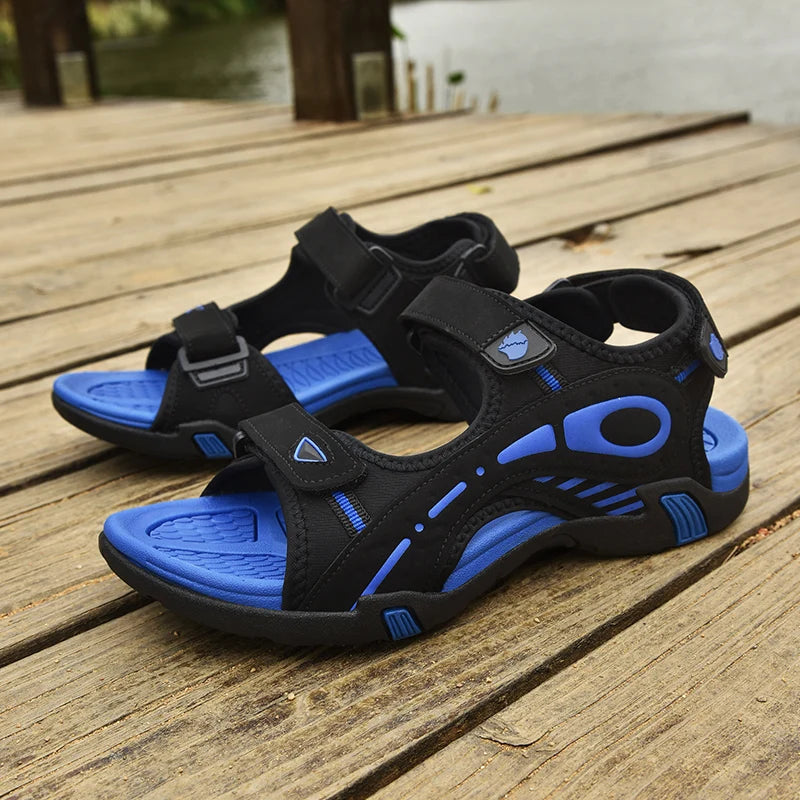 Men High Quality Sandals outdoor fashion Durable Handmade Stitching Flats Close Toe Non Slip hiking Shoe men Beach Sandals - Sun Studio