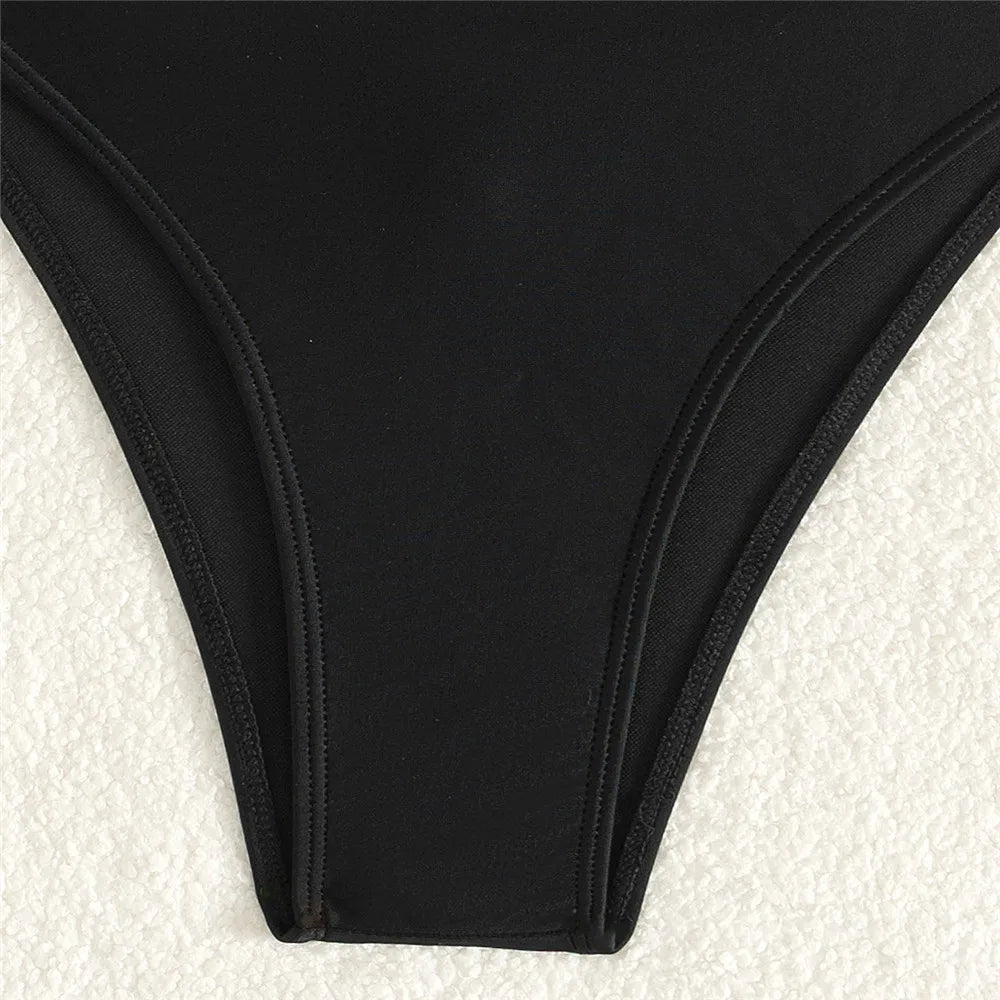 Black Bandeau Bikinis Sets Micro Thong Metal Ring Sexy Swimsuit Women 2026 New Back Knotted Swimwear Bathing Suit Bikini Damen - Sun Studio