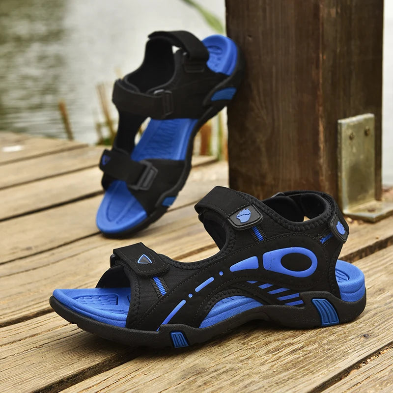 Men High Quality Sandals outdoor fashion Durable Handmade Stitching Flats Close Toe Non Slip hiking Shoe men Beach Sandals - Sun Studio
