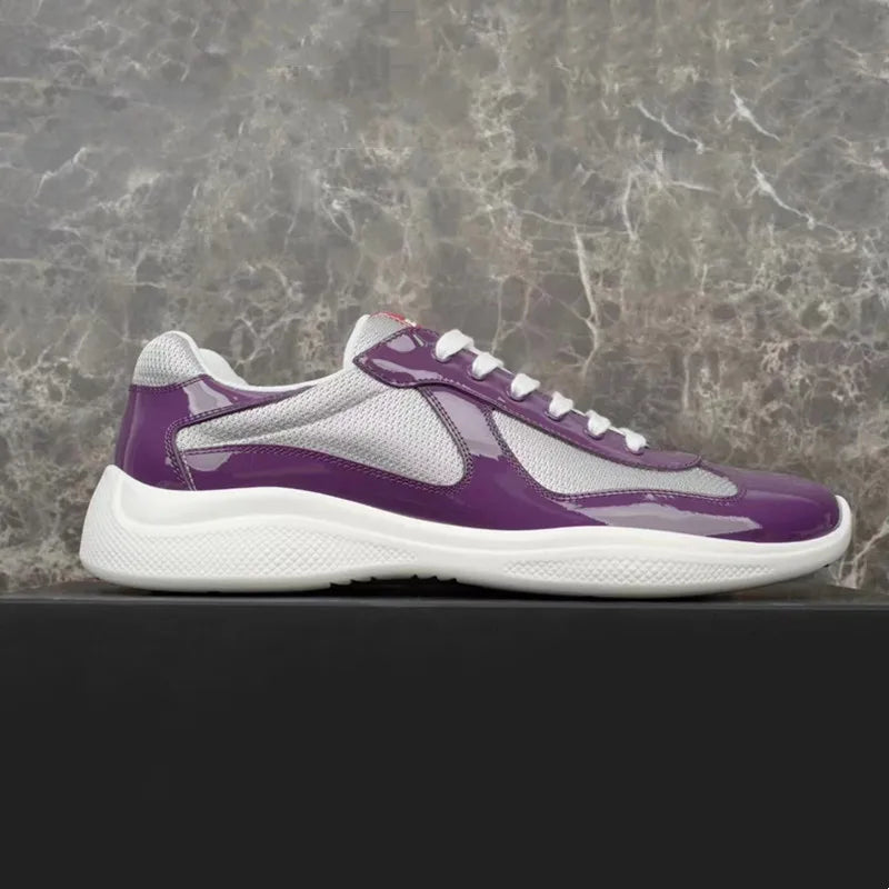 Multiple Style Color Classic P-style Men's Low Top Sneaker Breathable Mesh Biker Shoes Lace Up Leather Sneakers Casual Shoe - Sun Studio