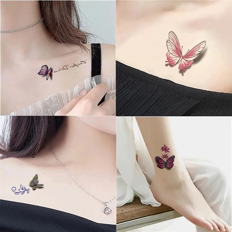 New 30PCS Butterfly Tattoo Stickers for Children Waterproof Tattoos for Kids Temporary Fake Tattoo Women's Tattoo Tips ZS314 - Sun Studio