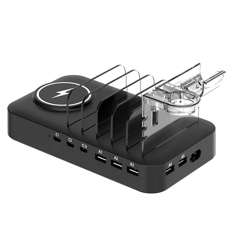 Multifunctional Charger 9in1 Wireless Charger For Mobile Phones Watches Headphones Multi Port Charger Fast Charger - Sun Studio