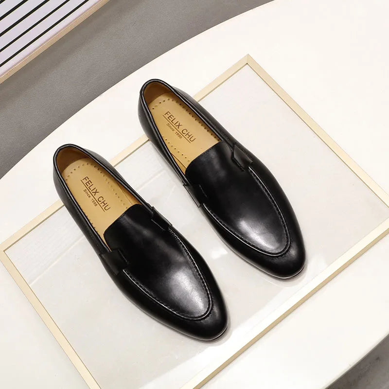YETTIES Designer Fashion Mens Loafers Leather Handmade Black Brown Casual Business Dress Shoes Party Wedding Men's Footwear - Sun Studio
