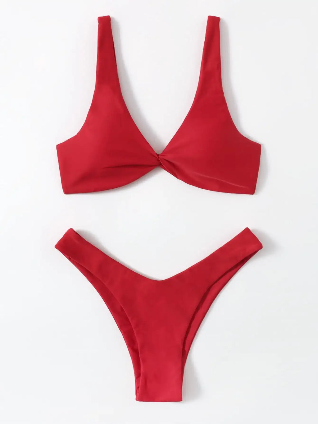 Tie-Detail Sexy Bikini Set Padded Push-Up Bra High-Leg Bandage Brazilian Swimsuit for Women Women's Swimwear Bikini - Sun Studio