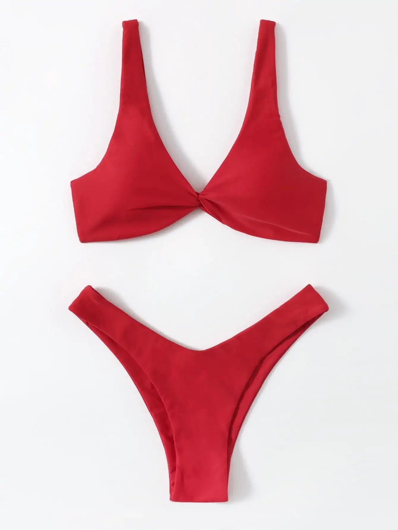 Tie-Detail Sexy Bikini Set Padded Push-Up Bra High-Leg Bandage Brazilian Swimsuit for Women Women's Swimwear Bikini - Sun Studio