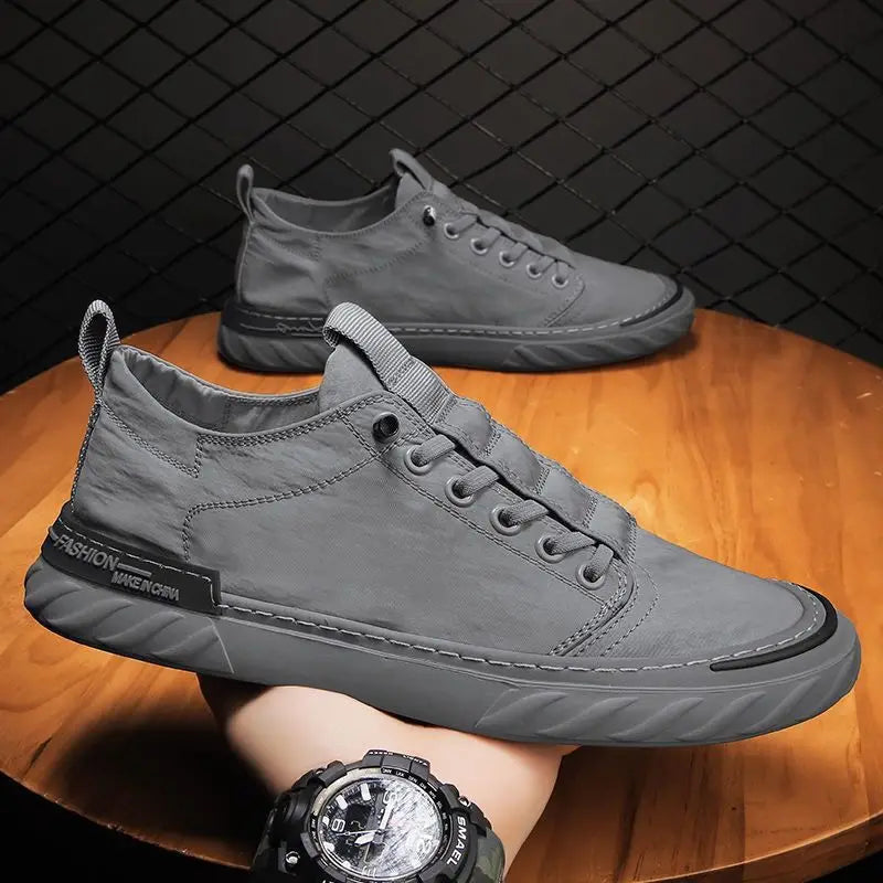 2024 Spring New Breathable Ice Silk Old Beijing Cloth Shoes Versatile Shoes Fashion Trend Men's Casual Canvas Board Shoes - Sun Studio
