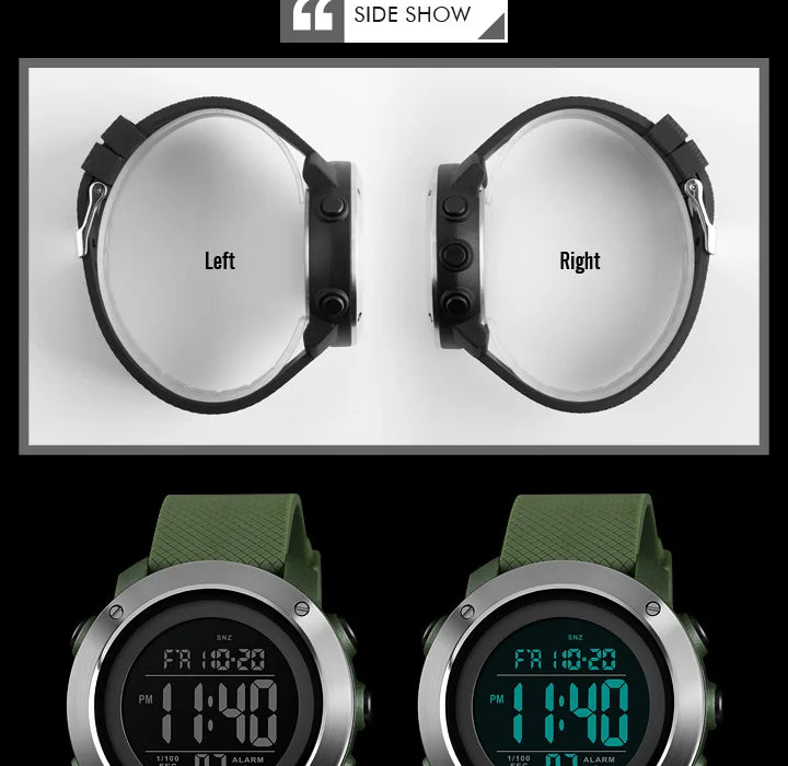 SKMEI Men Fashion Digital Watch Large Dial Alarm Clock Waterproof Watches Sport Outdoor Sports Men's Electronic Watch - Sun Studio