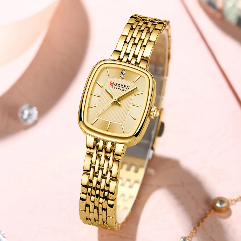 CURREN Luxury Women Watches Fashion Casual FemaleLadies Stainless Steel Quartz Wristwatches Life Waterproof Girlfriend Gift - Sun Studio
