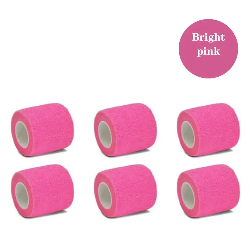 1/6pcs 5cmx4.8m Disposable Tattoo Bandage Sport Wrap Tape Self Adhesive Elastic Bandage Colors Tape Tattoo Accessories - Sun Studio