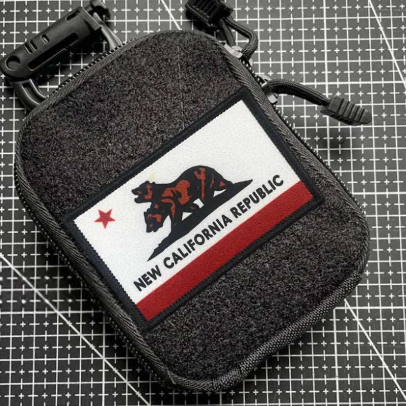 New California Republic Flag Patch Tactical Morale Badge Print Hook&Loop Military Backpack Clothing Decorative Sticker Armband - Sun Studio