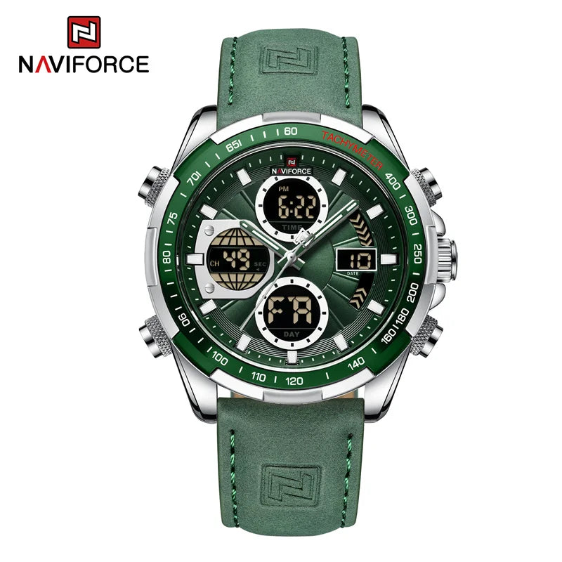 New NAVIFORCE Watches for Men Leather Mens Military Sport Waterproof Watch Quartz WristWatch Chronograph Male Clock - Sun Studio