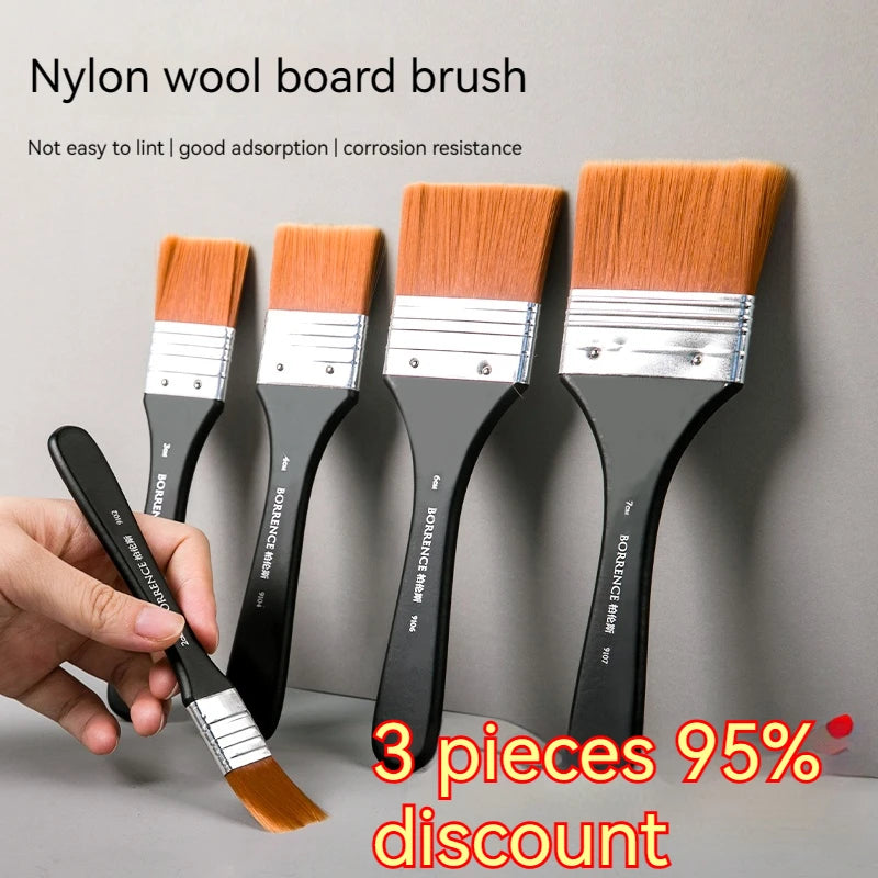 Borrence 1/2/3/5pcs Memory Nylon Paint Brushes Set for Acrylic Oil Drawing Watercolor Wooden Painting Brush Tools Art Supplies - Sun Studio