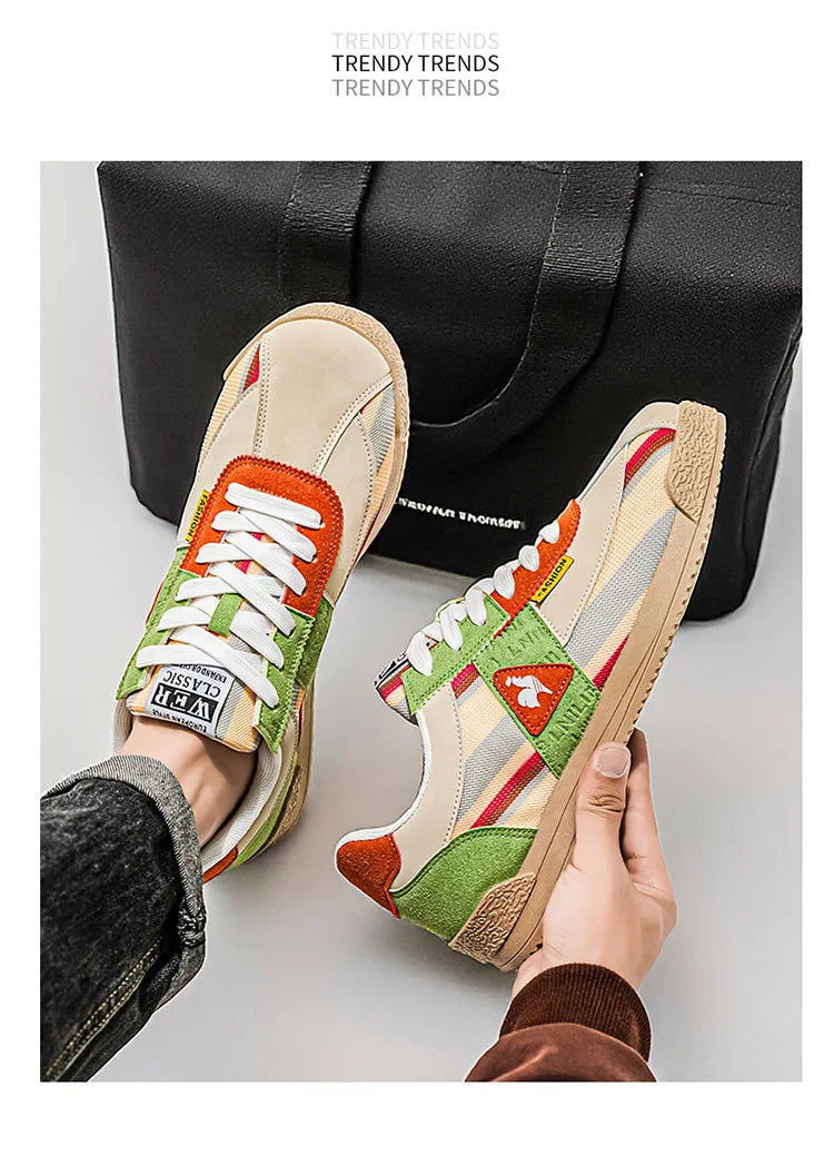 Mens Classic Running Shoes Lace Up Soft Sole Walking Shoes Breathable Flat Fashion 2026 Spring Autumn Tennis Casual Sports Shoes - Sun Studio