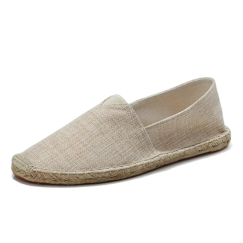 Damen Näh Leinen Schuhe Slipper Freizeit Schuhe Mann Espadrilles Hanf Canvas Flachschuhe Übergröße Fischer Fahrerschuhe