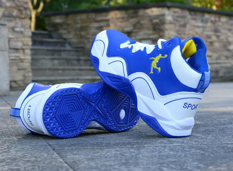 Marke Professionelle Herren Weiße Rote Blaue Basketballschuhe Basketball Sneakers Rutschfest Hochschaft Paar Herren Basketballstiefel