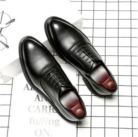 British Pointed Toe Business Leather Shoes Fashion Casual Black Large Size 38-47 Formal Shoes Handsome Office Worker Men's Shoes - Sun Studio