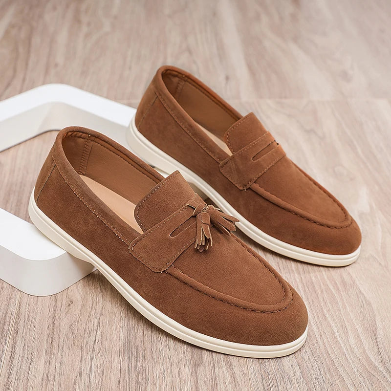 Fashion Men's Casual Shoes British Classic Tassel Loafers Moccasins Lazy Outdoor Flat Shoes‌。 - Sun Studio