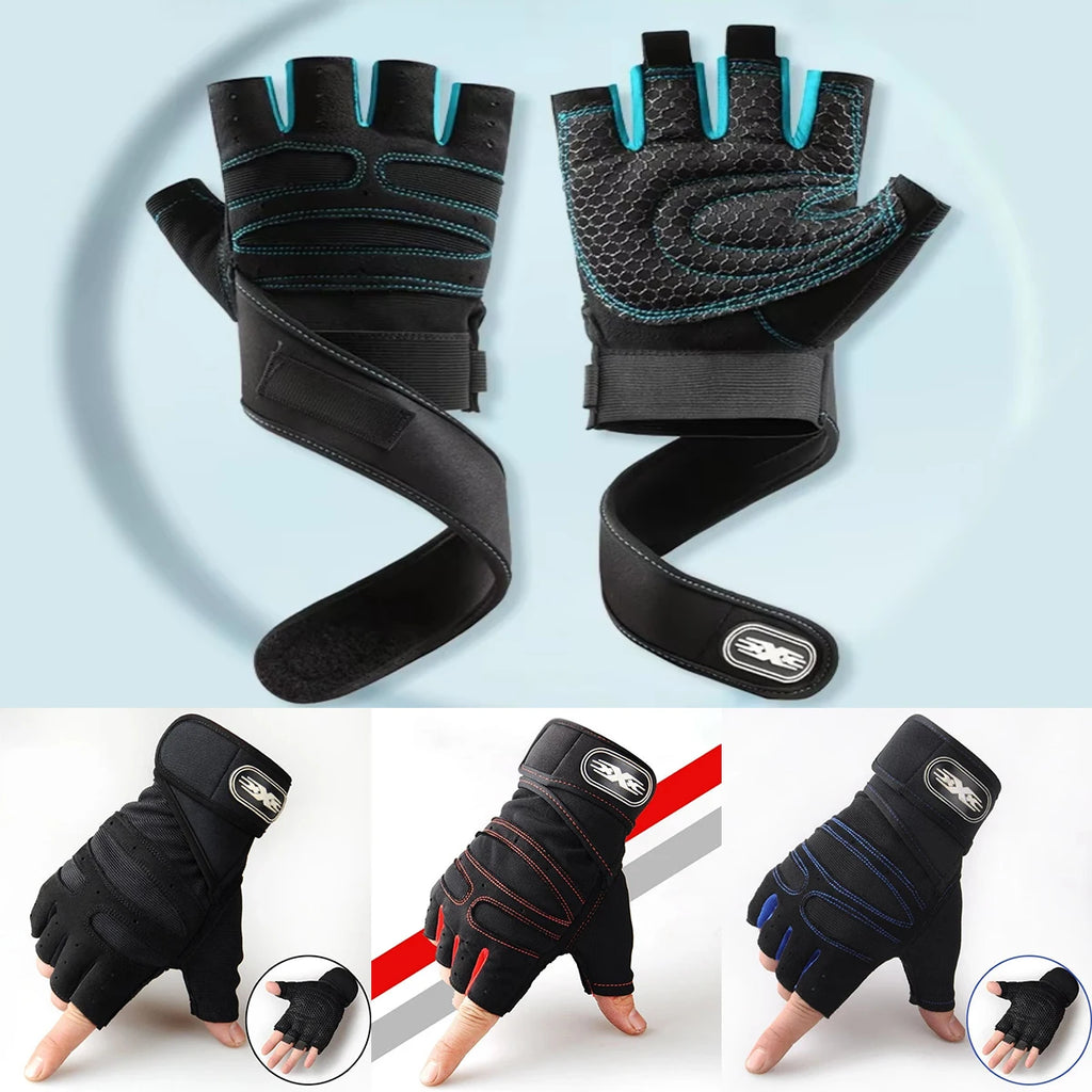 Gym Gloves for Men Women Fitness Weight Lifting Wristband Gloves Body Building Training Sports Exercise Cycling Glove Shockproof - Sun Studio
