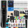 Professional Wireless Tattoo Machine Kit Wireless Rotary Tattoo Pen with Tattoo Cartridge Needles Inks for Tattoo Beginners Set - Sun Studio