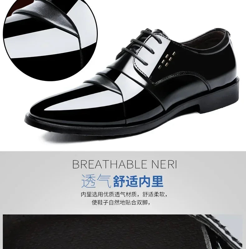 Business Men Dress Shoes Luxury Mens Dress Shoes Patent Leather Oxford for Men Oxfords Footwear High Quality Leather 2025 - Sun Studio