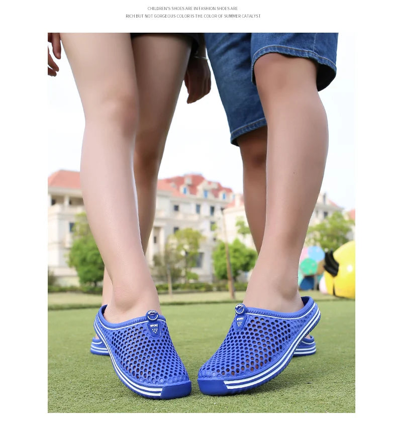 YRZL Summer Men Sandals Light EVA Men's Casual Shoes Hole Shoes Clogs Lovers Home Garden Outdoor Male Beach Flat Slippers - Sun Studio