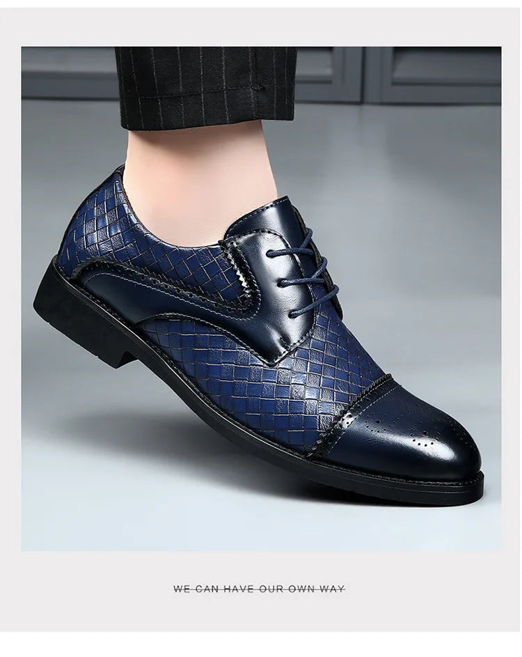 Genuine Leather Mens Dress Shoes Black Formal Social Shoe Male Business Wedding Derby for Man Luxury Italian Work Oxford Loafers - Sun Studio
