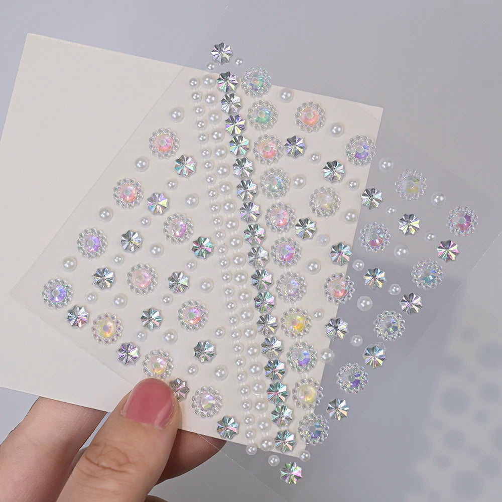 1 Stück Gesicht Diamant-Gem-Sticker, 5D, bunte Strass-Tattoo-Aufkleber, für Festival, Nagel, Körper-Make-up, Bling-Schmuck, DIY Gesichtssticker