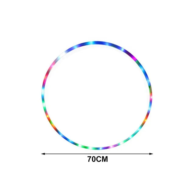 LED Colorful Fitness Circle Performing Arts Abdominal Fat Loss Light Fitness Crossfit Foldable Sport Hoop Gym Fitness Equipments - Sun Studio