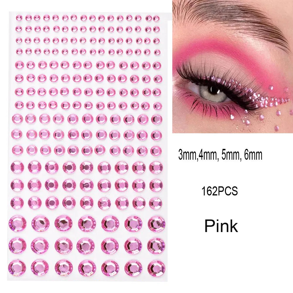 1 Stück Gesicht Diamant-Gem-Sticker, 5D, bunte Strass-Tattoo-Aufkleber, für Festival, Nagel, Körper-Make-up, Bling-Schmuck, DIY Gesichtssticker