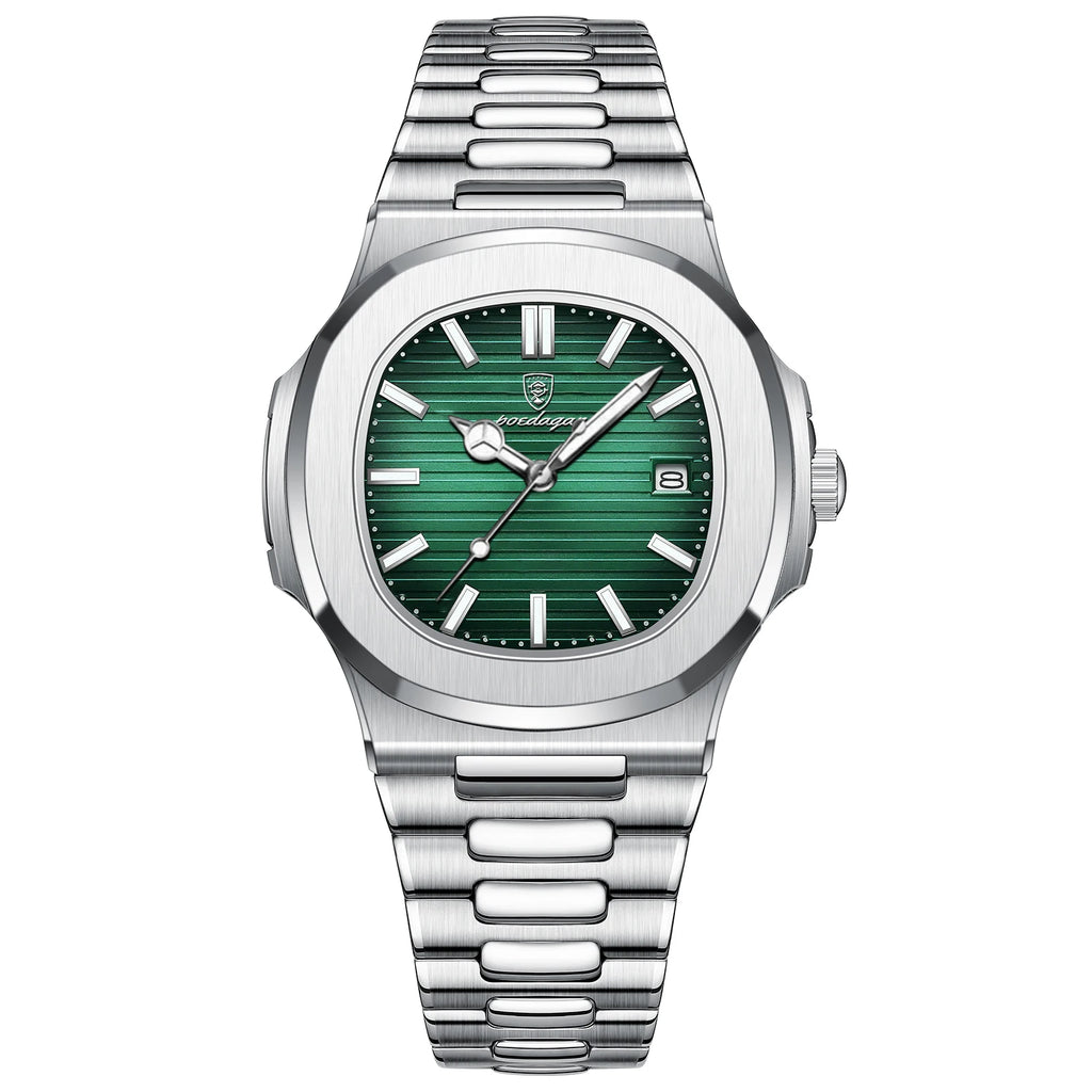 POEDAGAR Square Luxury Men Wristwatch Waterproof Luminous Date Stainless Steel Male Clock Business Sports Quartz Watches For Men - Sun Studio