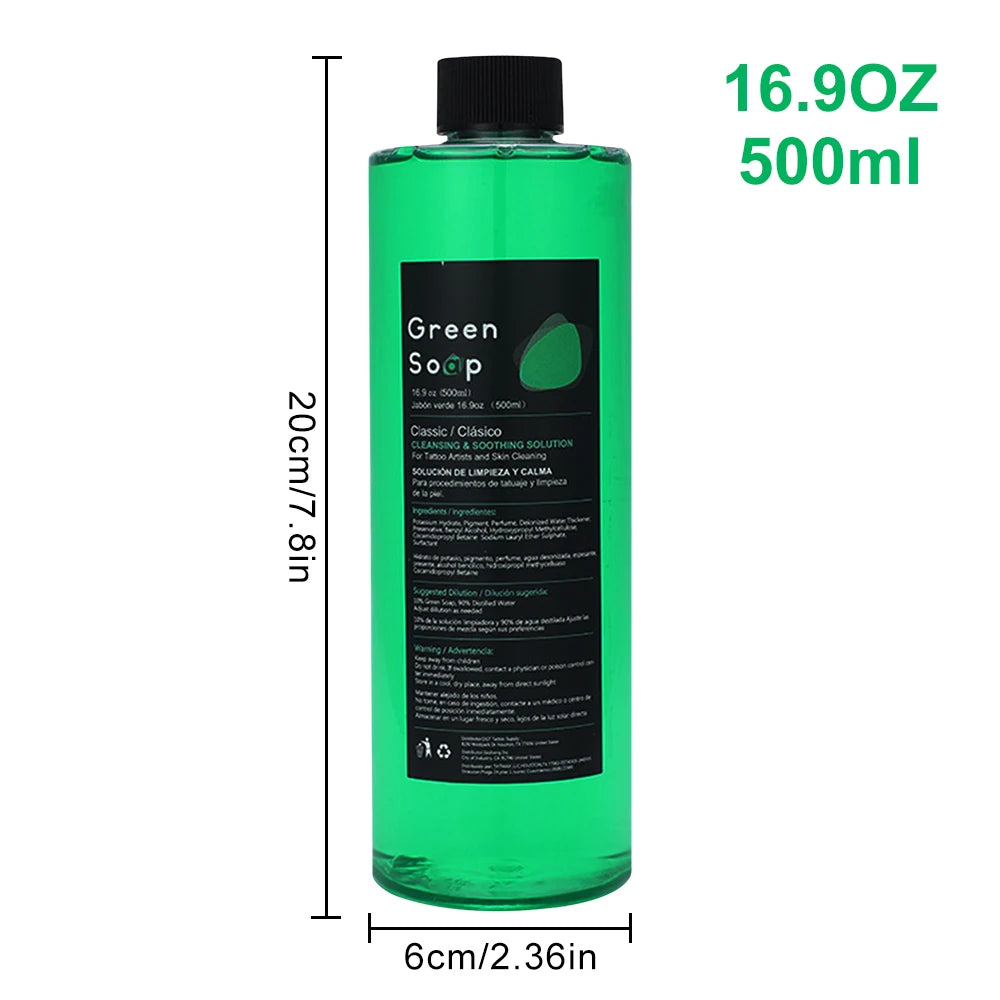 Professional Green Soap EMALLA Cleansing Green Soap Wipes Bottle Tattoo Green Soap for Tattoo Piercing Makeup Tattoo Accessories - Sun Studio
