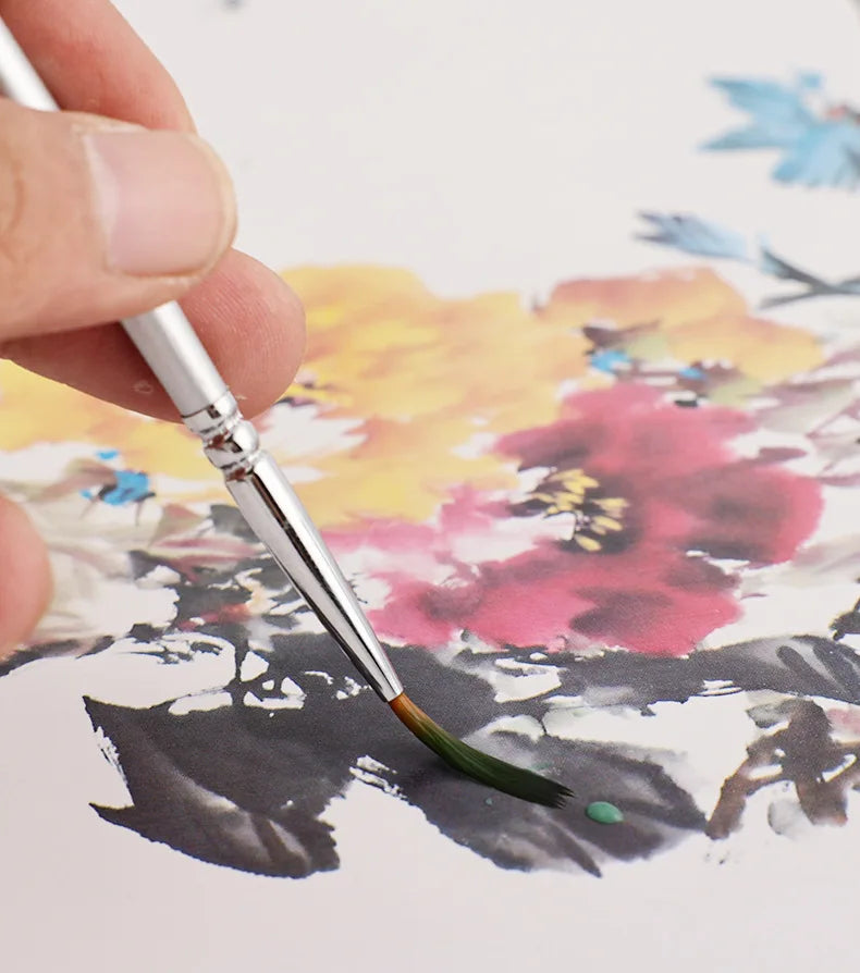 12models Imported Nylon Long Tail Line Brush Very Fine Cartoon Art Line Outline Detail Pen Digital Birch Watercolor Painting Pen - Sun Studio