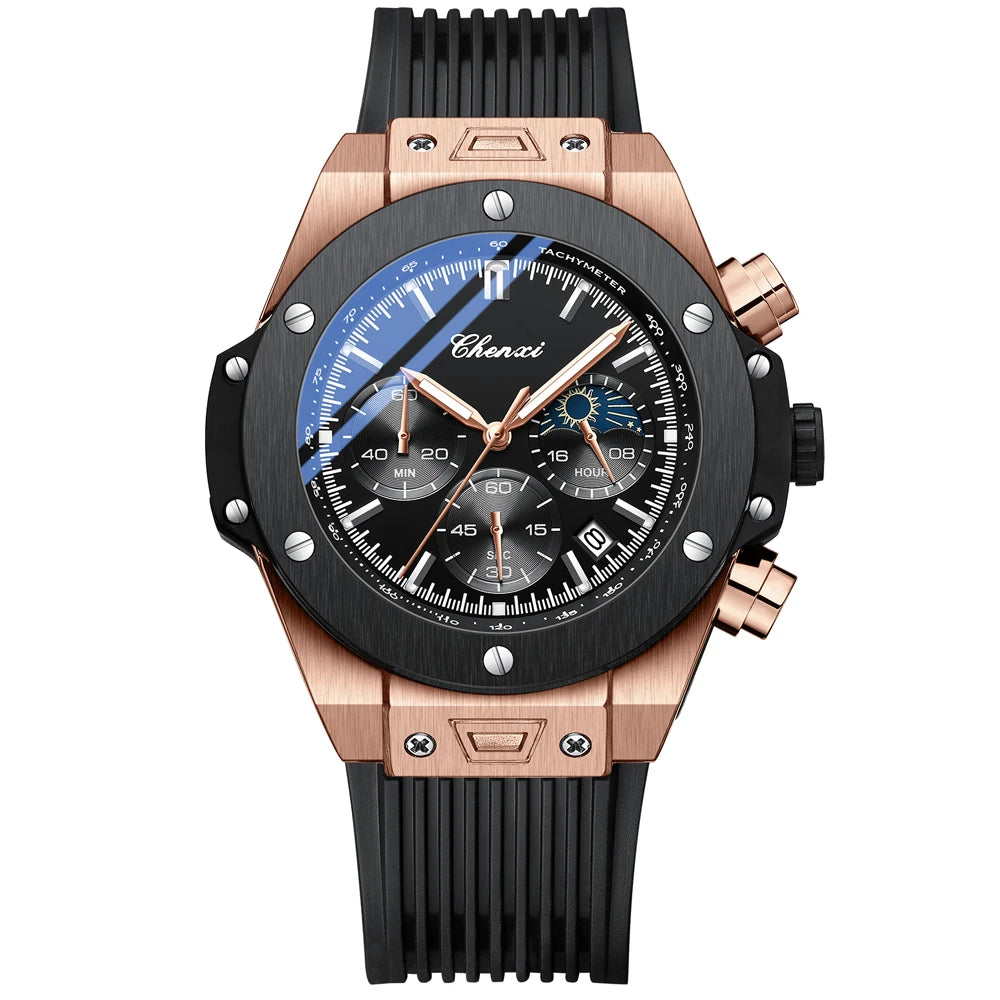 CHENXI Top Marke Luxus Uhren für Herren Kreative Mode Leuchtendes Zifferblatt mit Chronograph Uhr Männliche Freizeit Armbanduhren