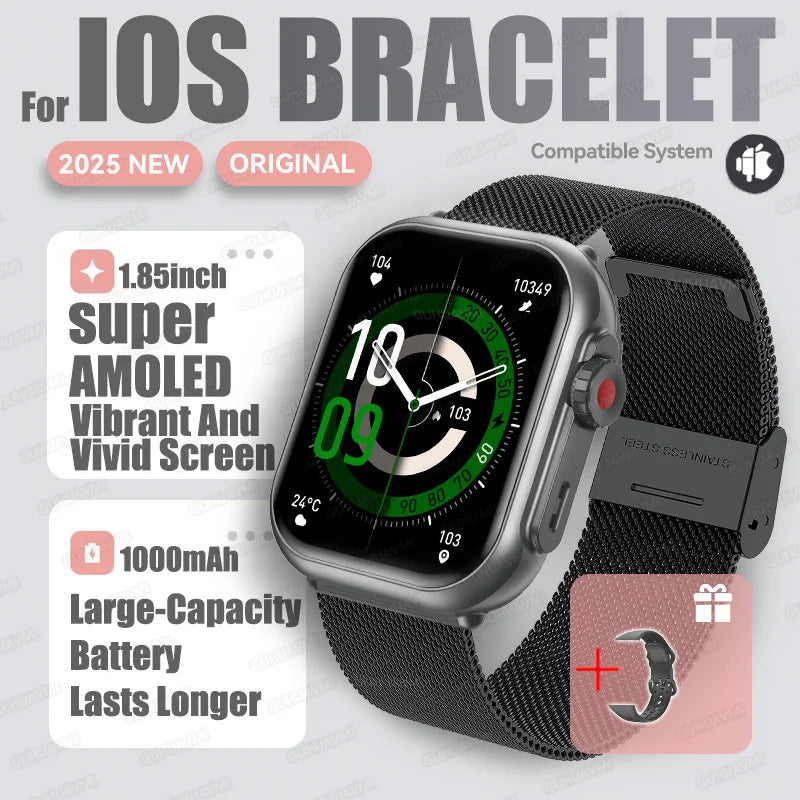 2025 Neue 1000mAh Batterie Smart Uhr Für Männer Frauen Bluetooth Anruf Herzfrequenzmonitor Uhren IP68 Wasserdicht Sport Smartwatches