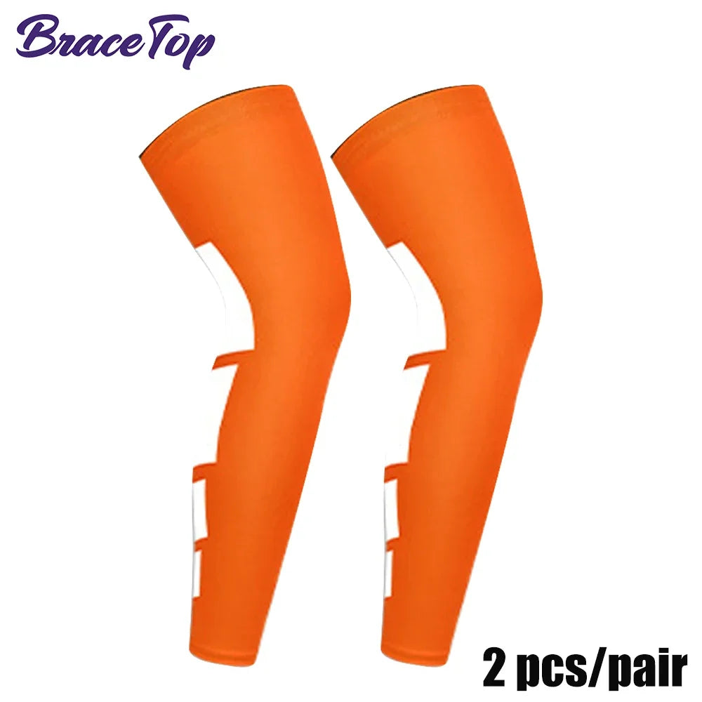 BraceTop 1 Pair Compression Long Socks Men Women Knee Fitness Knee Pad Anti Slip Support Thigh Long Stockings Leg Thigh Sleeves - Sun Studio